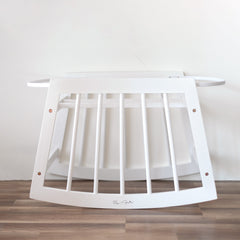 Modern Rocking Moses Bassinet Stand with brake in White