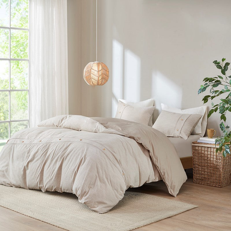 Dover 3 Piece Organic Cotton Oversized Duvet Cover Set