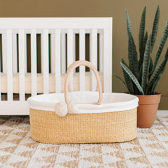Cream Handle No Hood Moses Basket