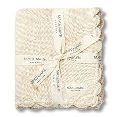 Organic Cotton Scalloped Baby Blanket - Vanilla
